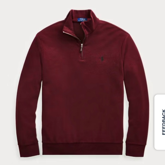 NWT Polo Ralph Lauren Men's Burgundy 1/4 Zip Sweater Size 2XL - Picture 1 of 6